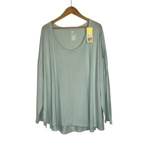 All in Motion Women's Scoop Neck Relaxed Fit Active Top Size 4X Light Blue NWT